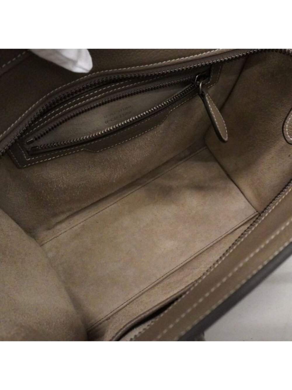 Celine Handbag Langue Leather Gray Silver - Picture 4 of 9